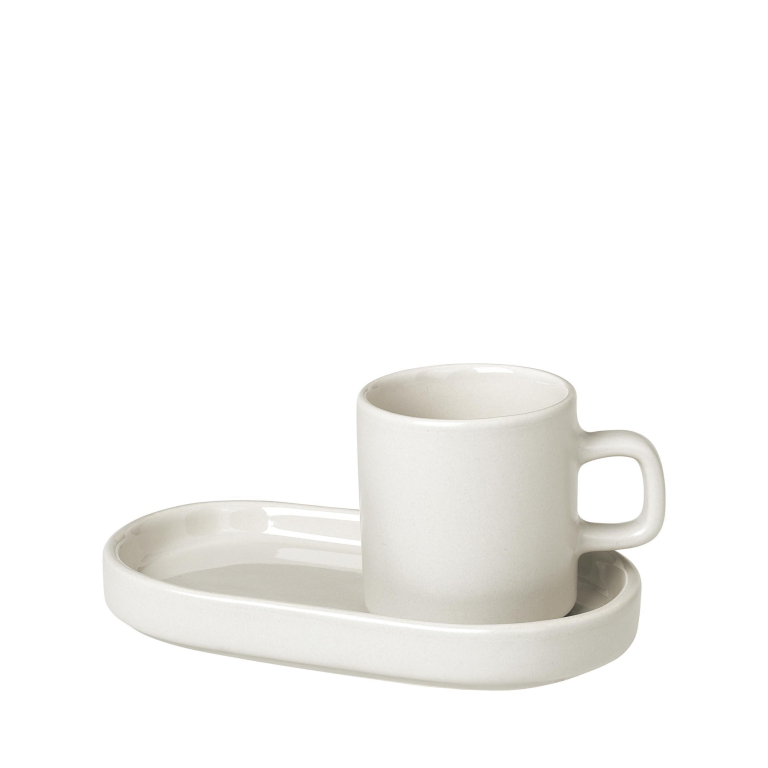 Blomus Pilar espresso kop en schotel set van 2 moonbeam