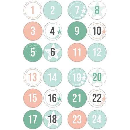 Folia Adventskalender Set Nature, mit 24 lebensmittelechten Papiertüten