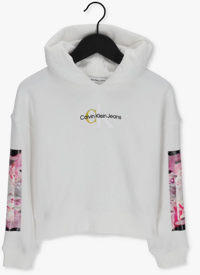 CALVIN KLEIN witte calvin klein trui polaroid sleeve print hoodie