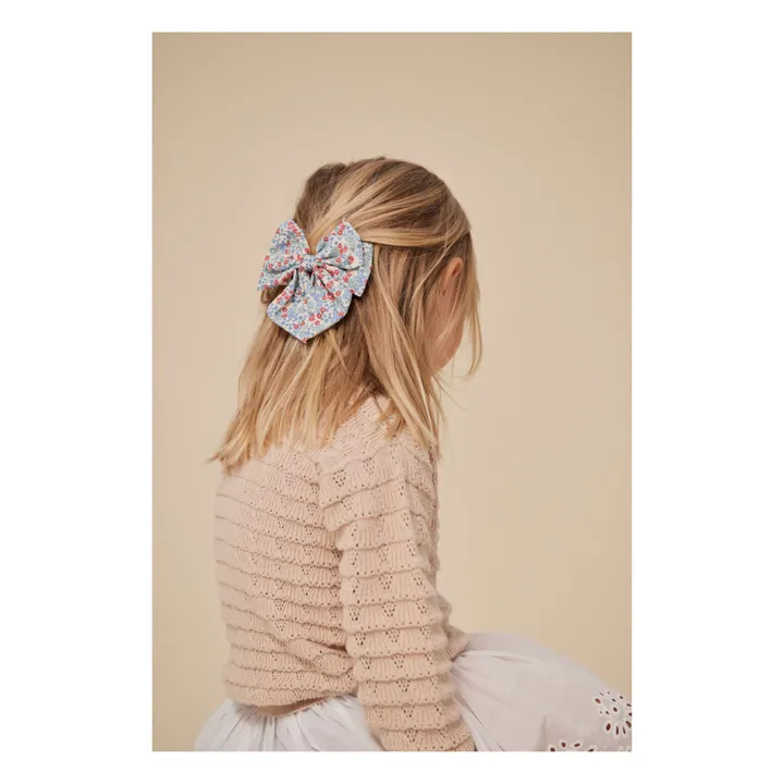 Konges Sløjd Barrette Nœud Bowie Coton Bio | Bleu