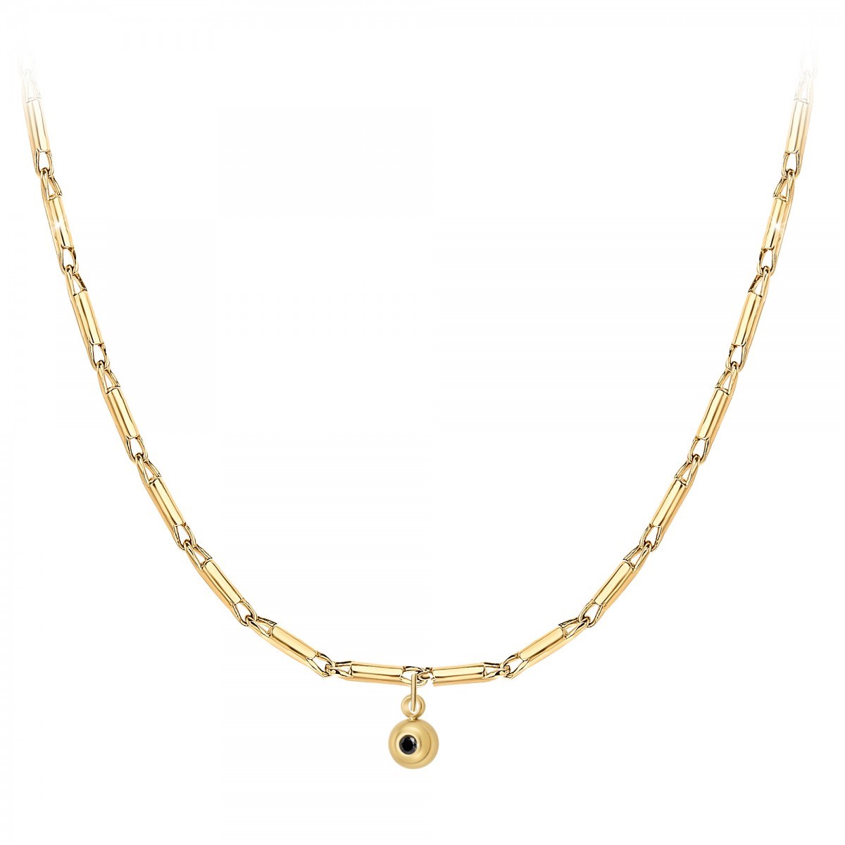 Chaine par SC Bohème ornée d'un véritable diamant noir