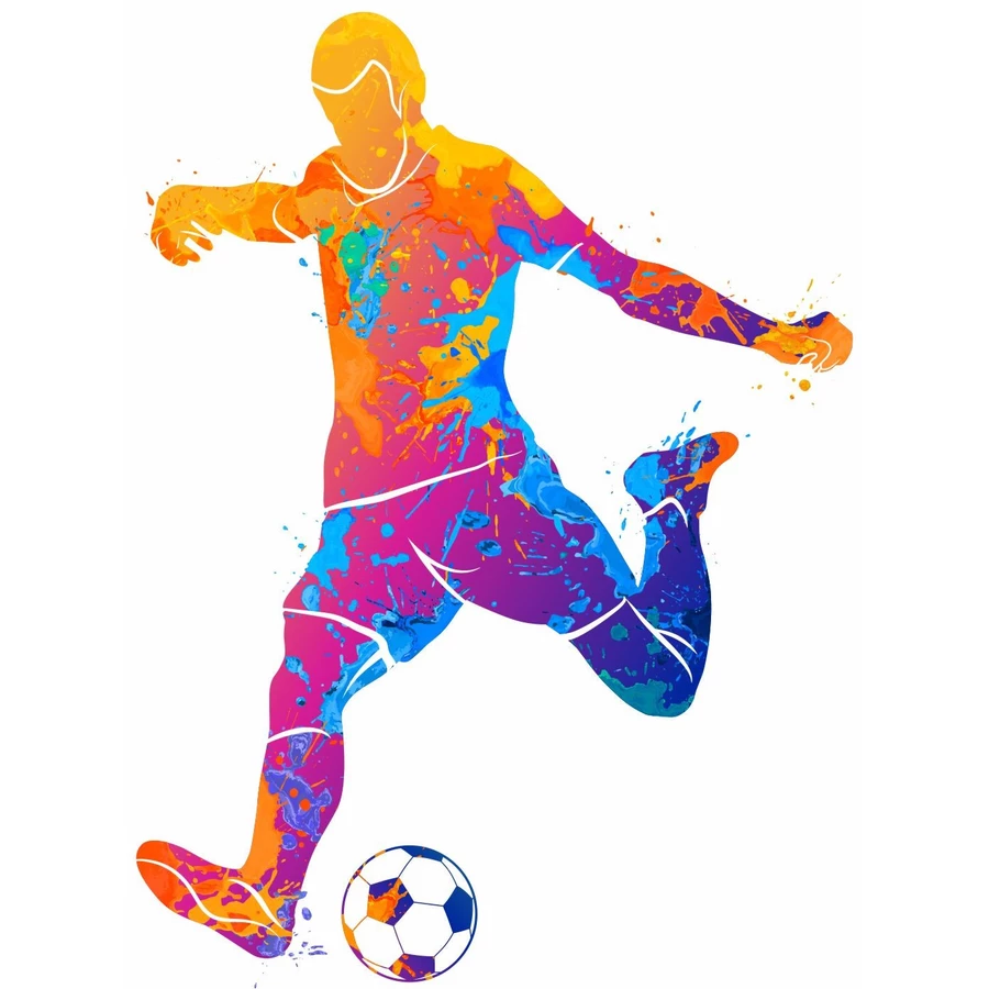 Nikima Wandtattoo 111 Wandtattoo Fußball Spieler bunt bunt