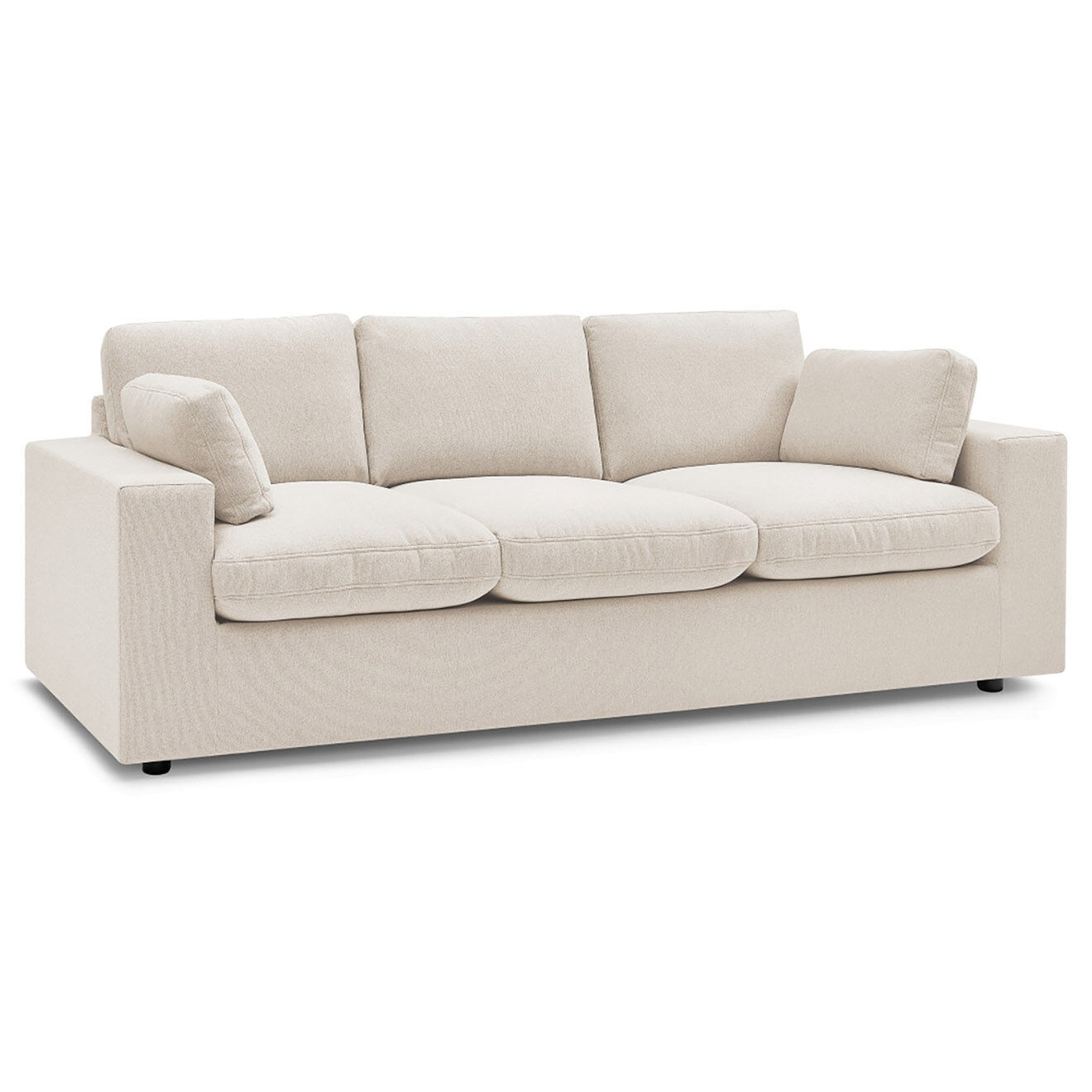 Bobochic Canapé compact belair beige - 220x93x80 cm