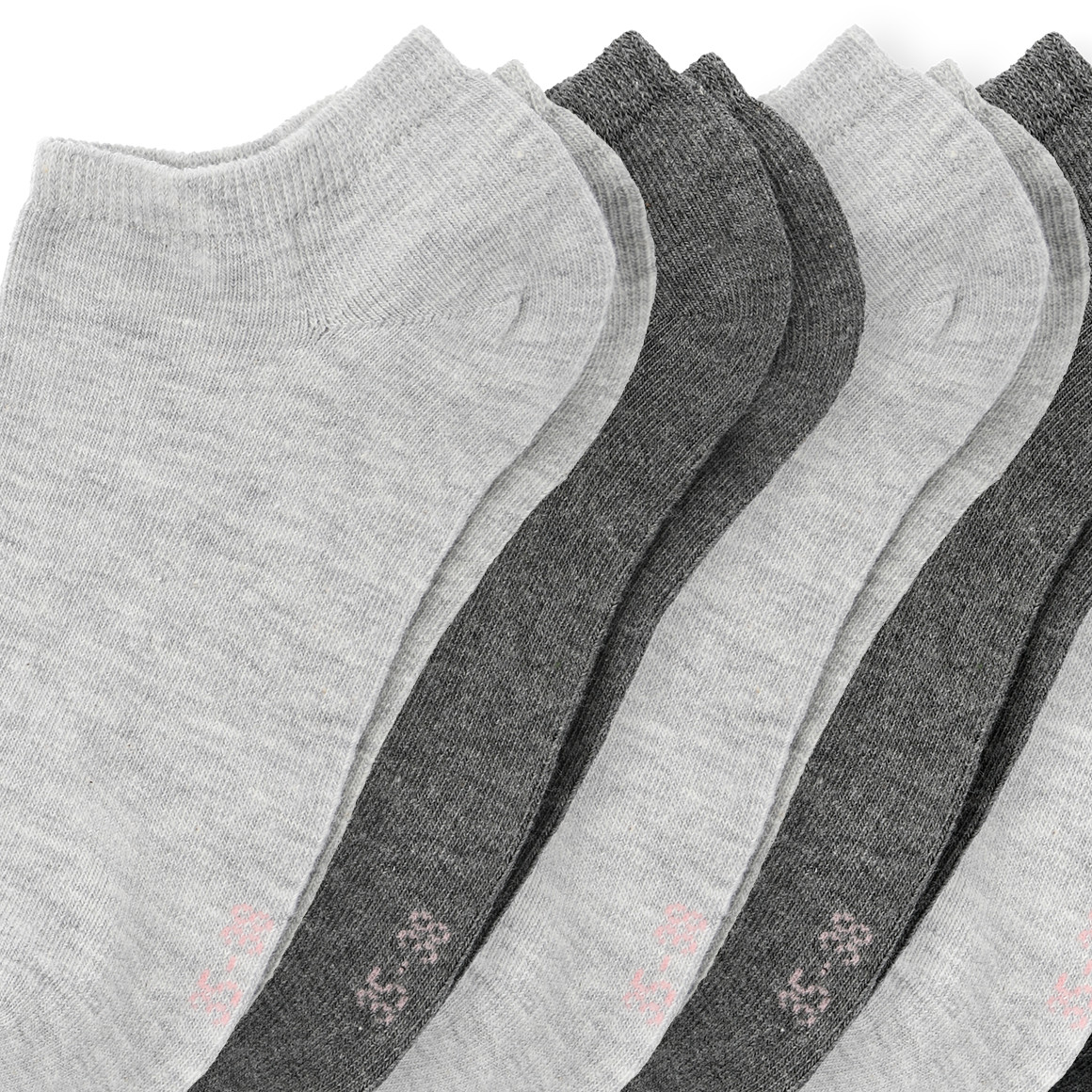 Gina Benotti 6 Paar Damen Sneaker-Socken meliert grau / dunkelgrau
