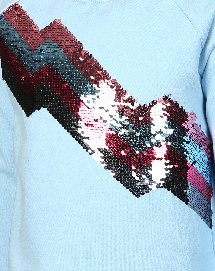 Sweatshirt THANNA mit Pailletten in hellblau
