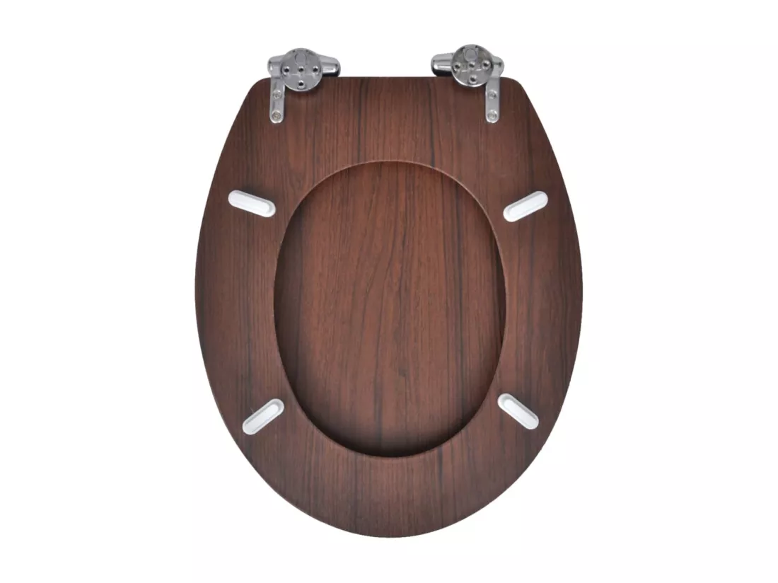 Siège de toilette abattant effet bois marron 45 x 36 x 5 cm 02_0002877