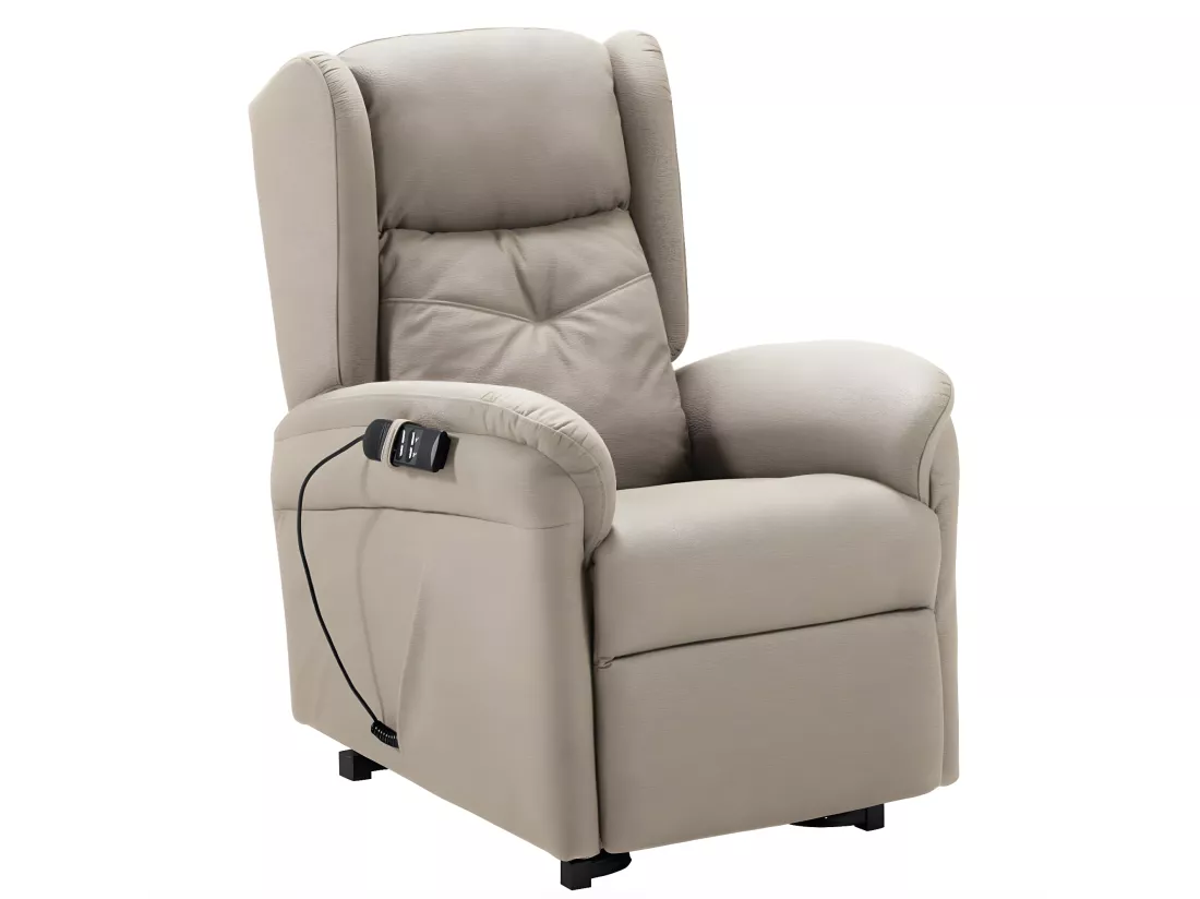 Fauteuil de relaxation et releveur électrique 2 moteurs tissu Kalone-Couleur Beige