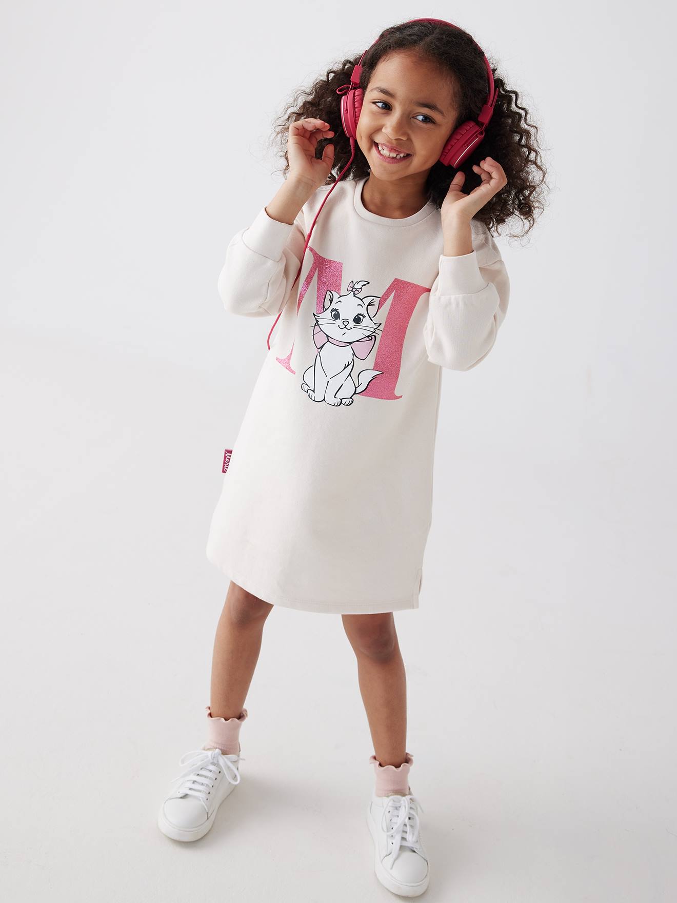 Vestido/blusa de moletom DS® Marie do filme Os Aristogatos para meninas, rosa claro