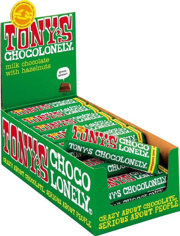 Tony's Chocolonely - Chocolade Reep - Melk Hazelnoot - 35 x 47 Gram