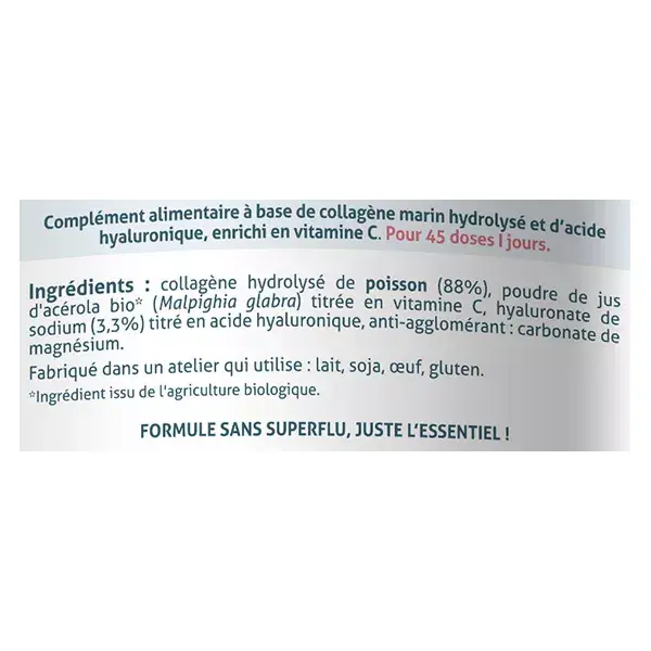 Nuviline Collagène Marin Peau & Anti-Âge Acide Hyaluronique Vitamine C Neutre 280g