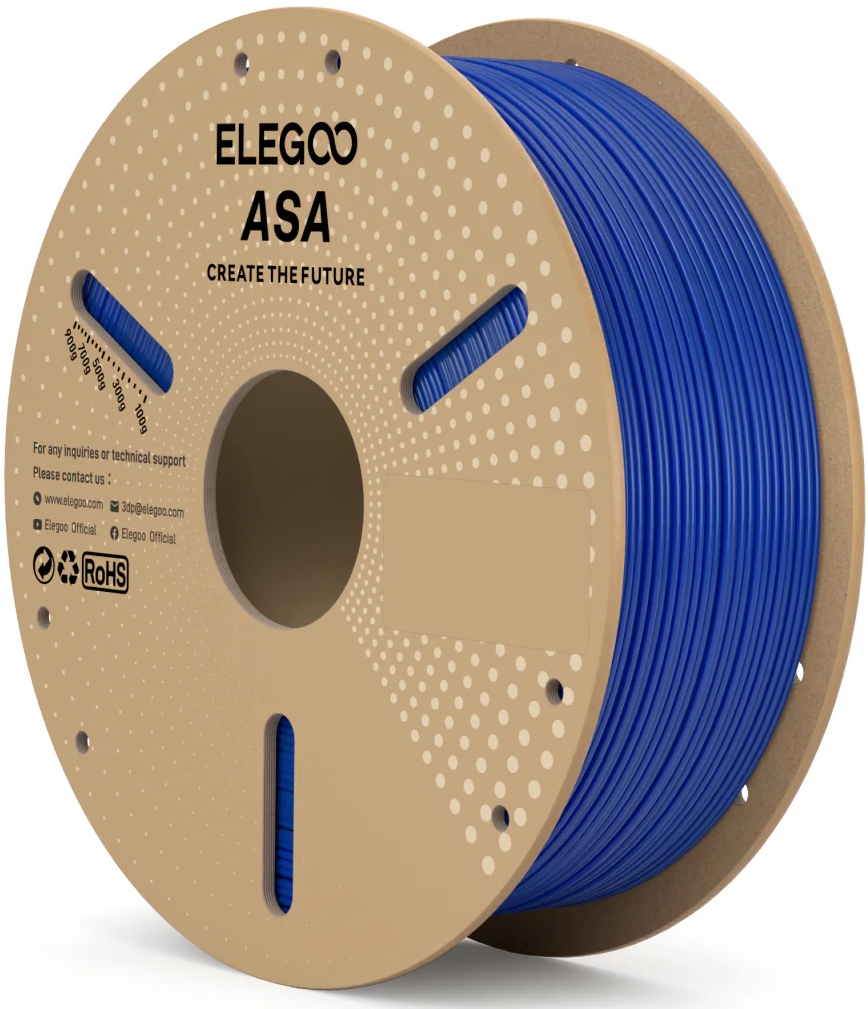Elegoo  ASA Blue, 1,75 mm / 1000 g    ASA Filament mit ausgezeichneter Festigkeit, Härte & Schlagzähigkeit in Blue