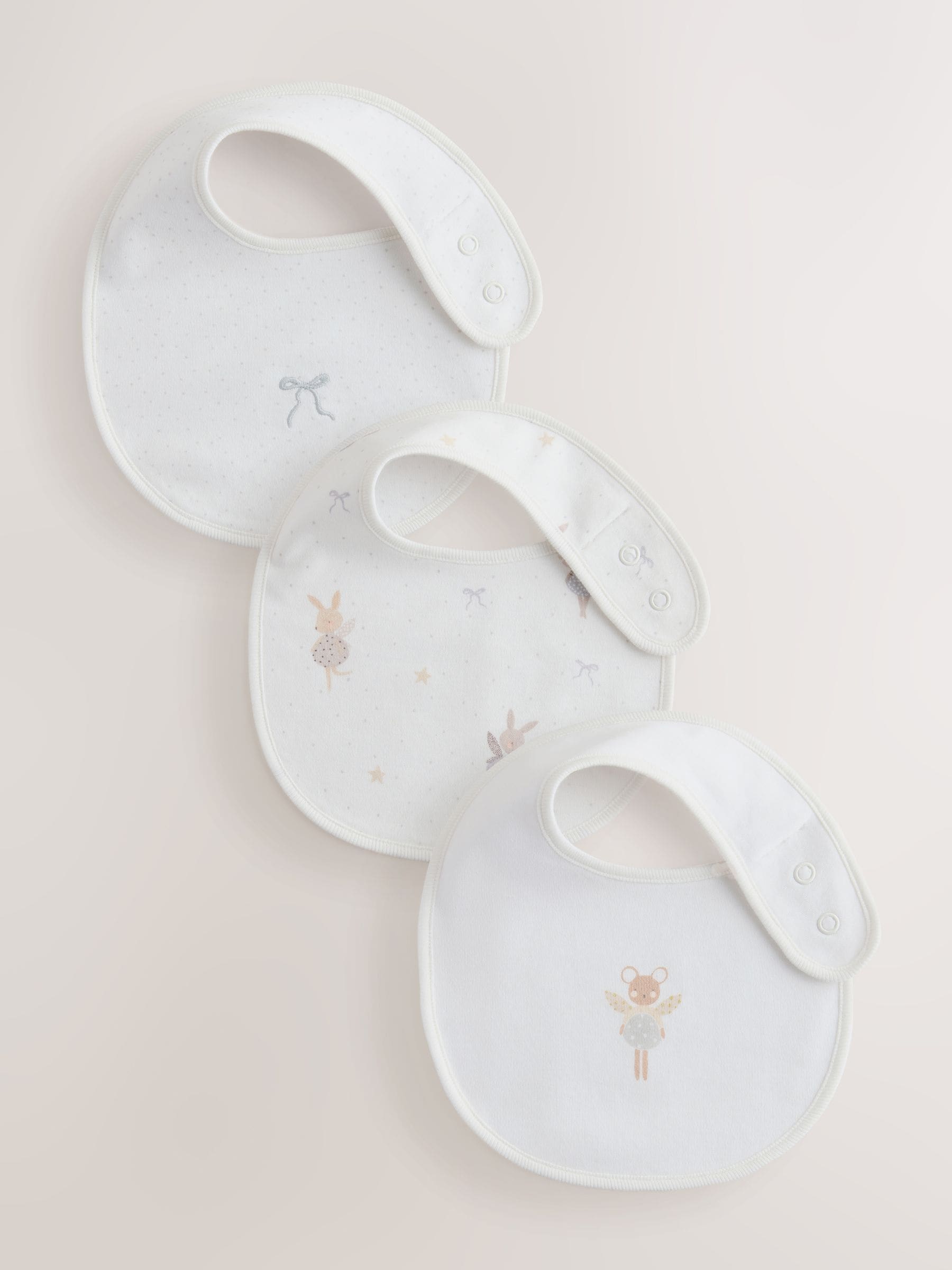 Ecru Fairy Mouse - Verpakking met 3 babyslabbetjes