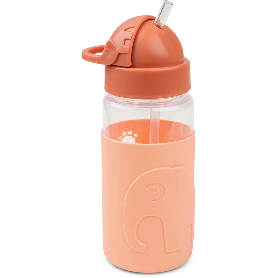 Done by Deer™ Trinkflasche Easy-grip mit Strohhalm, Elphee Papaya