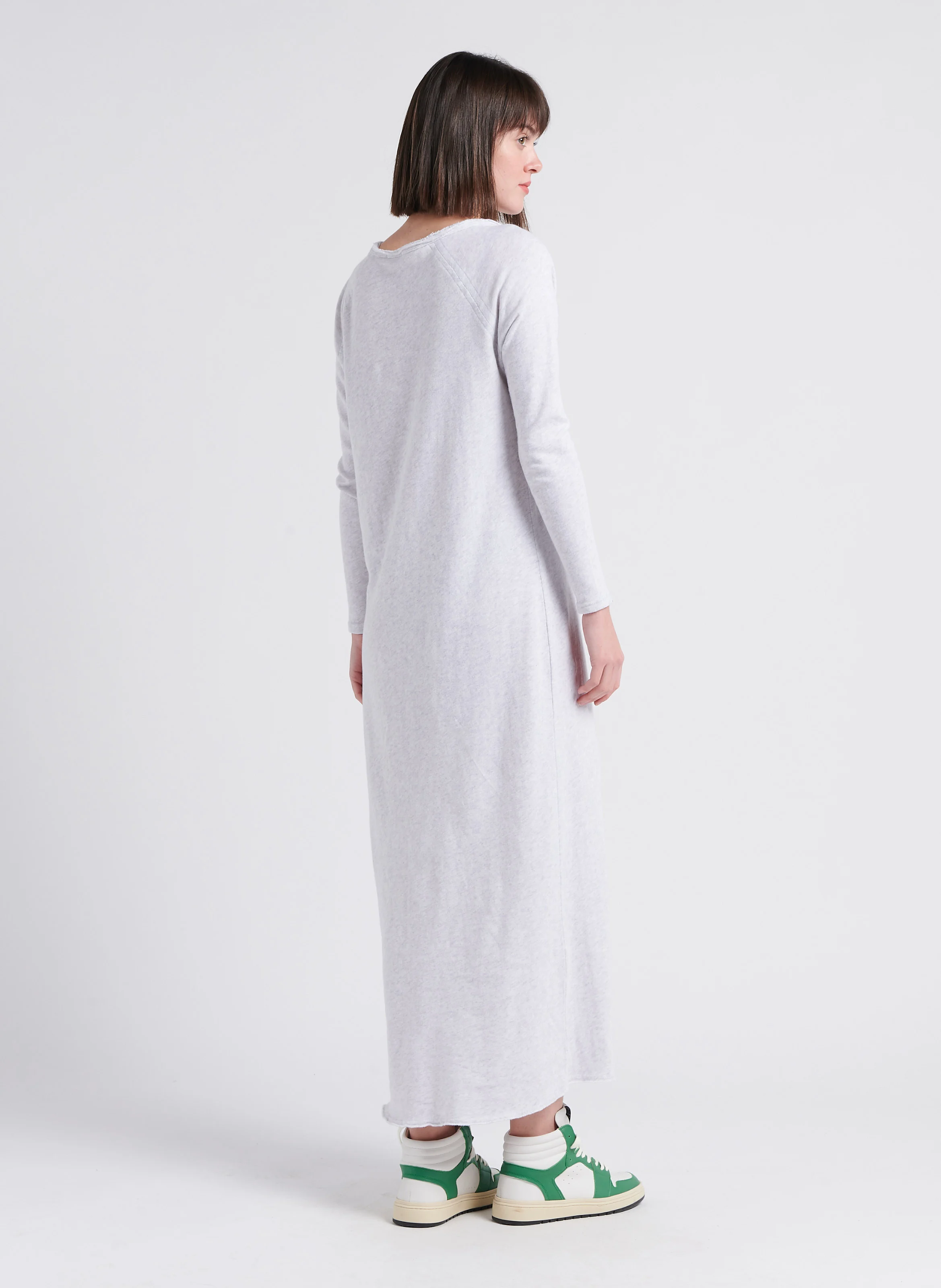 SONOMA - Robe longue col rond en coton | Gris