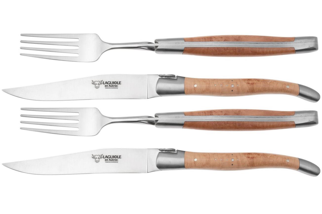 Laguiole en Aubrac CCF99BRIHL, 4-delige bestekset, heidehout
