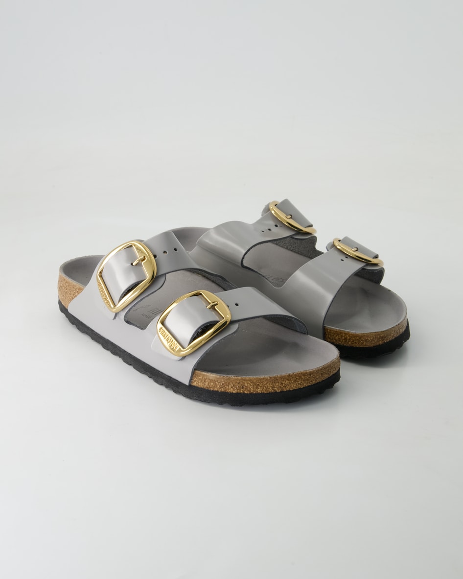 Birkenstock Arizona Big Buckle Pantoletten in Grau