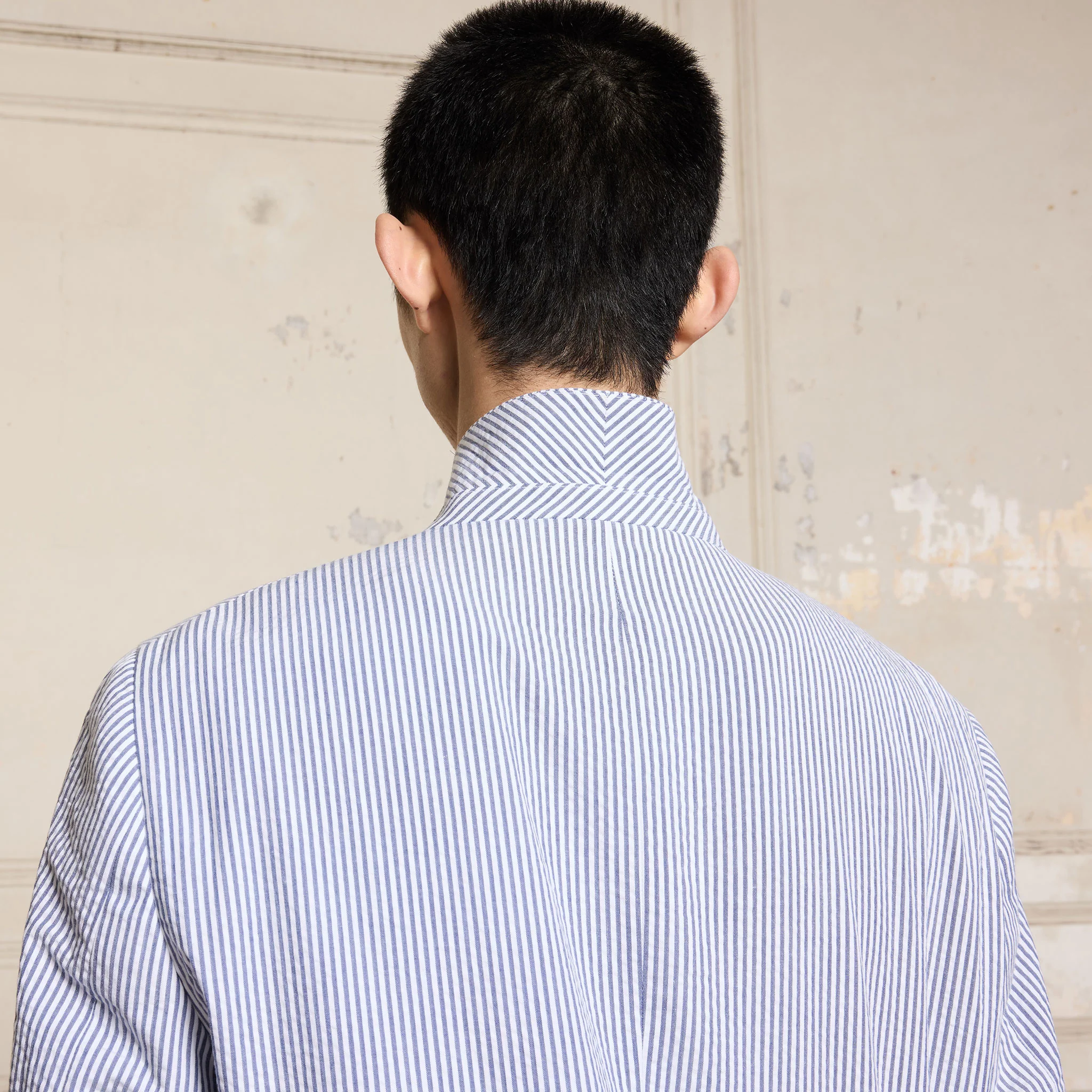 Blue striped seersucker jacket