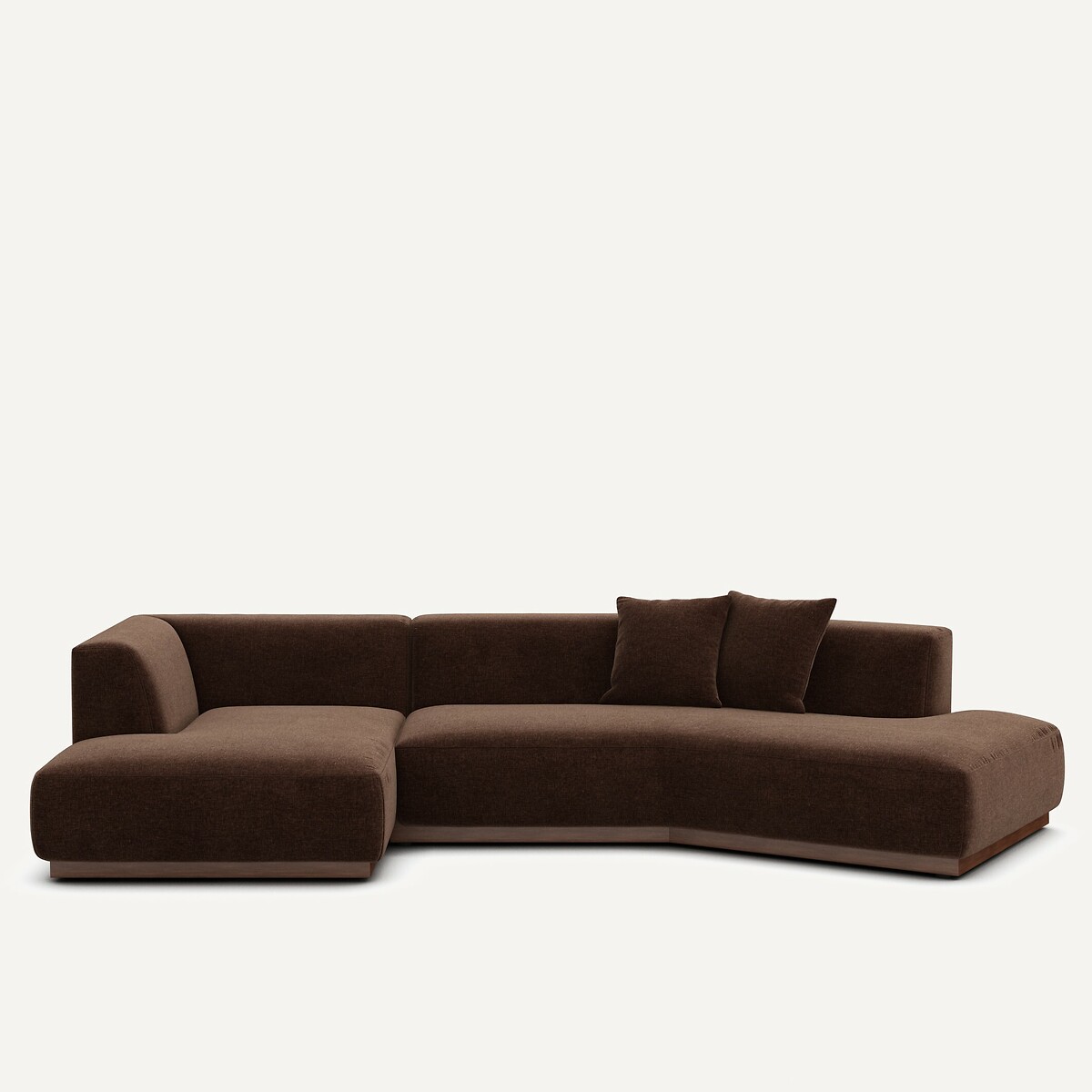 AM.PM<br>Sofá de canto aberto em veludo chenille, Jacopo