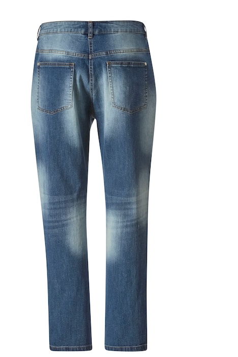 Boyfriend-Jeans, Glitzer Totenköpfe, Destroy-Effekte, 5-Pocket