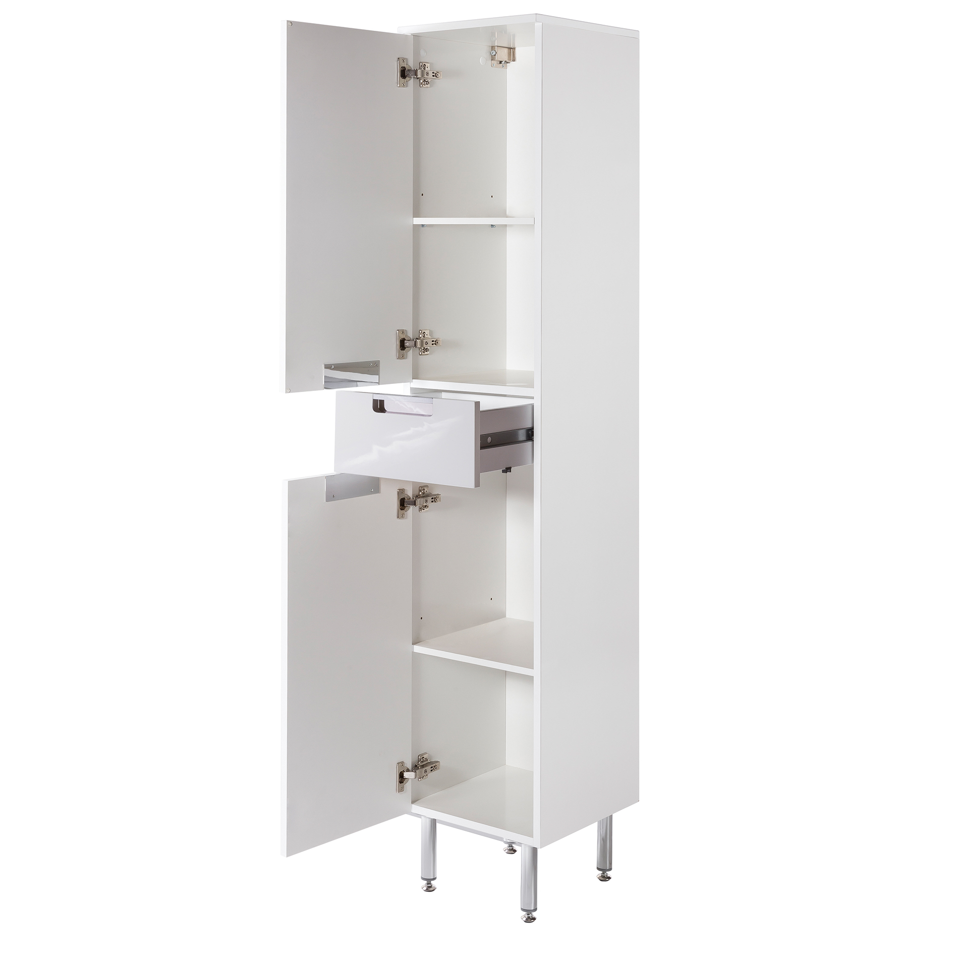 Hochschrank - weiß-Sanremo Eiche - 35 cm