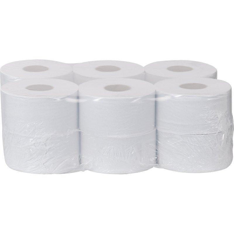 Papier toilette Mini Jumbo double épaisseur Bruneau - 12 rouleaux de 175 m