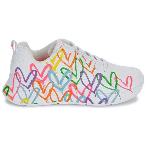 Skechers - UNO LITE GOLDCROWN - HEART OF HEARTS - Blanc / Multicolore