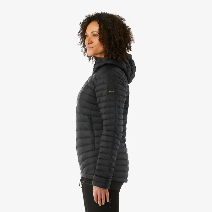 Decathlon Forclaz - Jaqueta puffer feminina com capuz Forclaz MT100