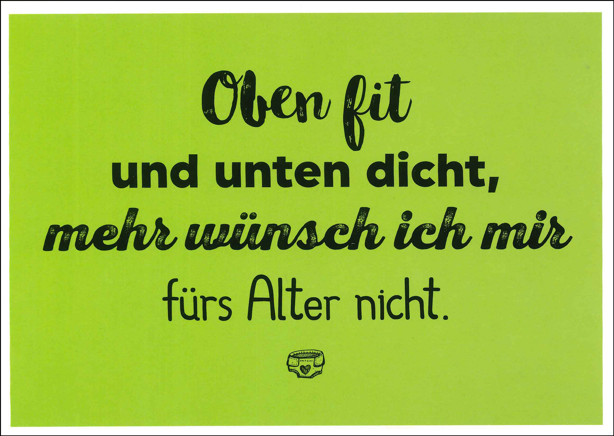 Postkarte 'Oben fit und unten dicht' günstig bestellen