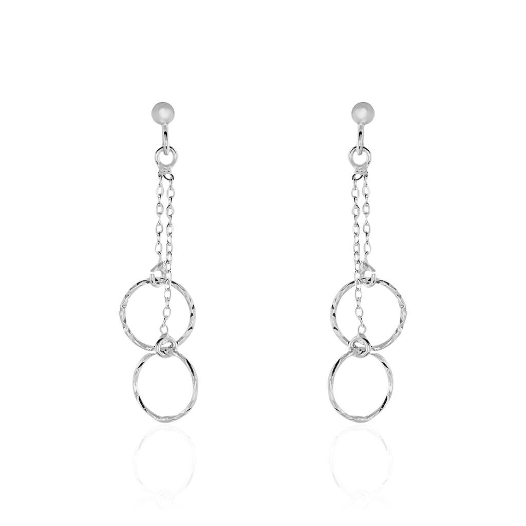 Boucles D'oreilles Pendantes Noemia Argent Blanc
