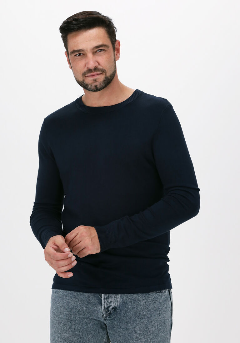 PUREWHITE donkerblauwe purewhite trui essential knit crewneck