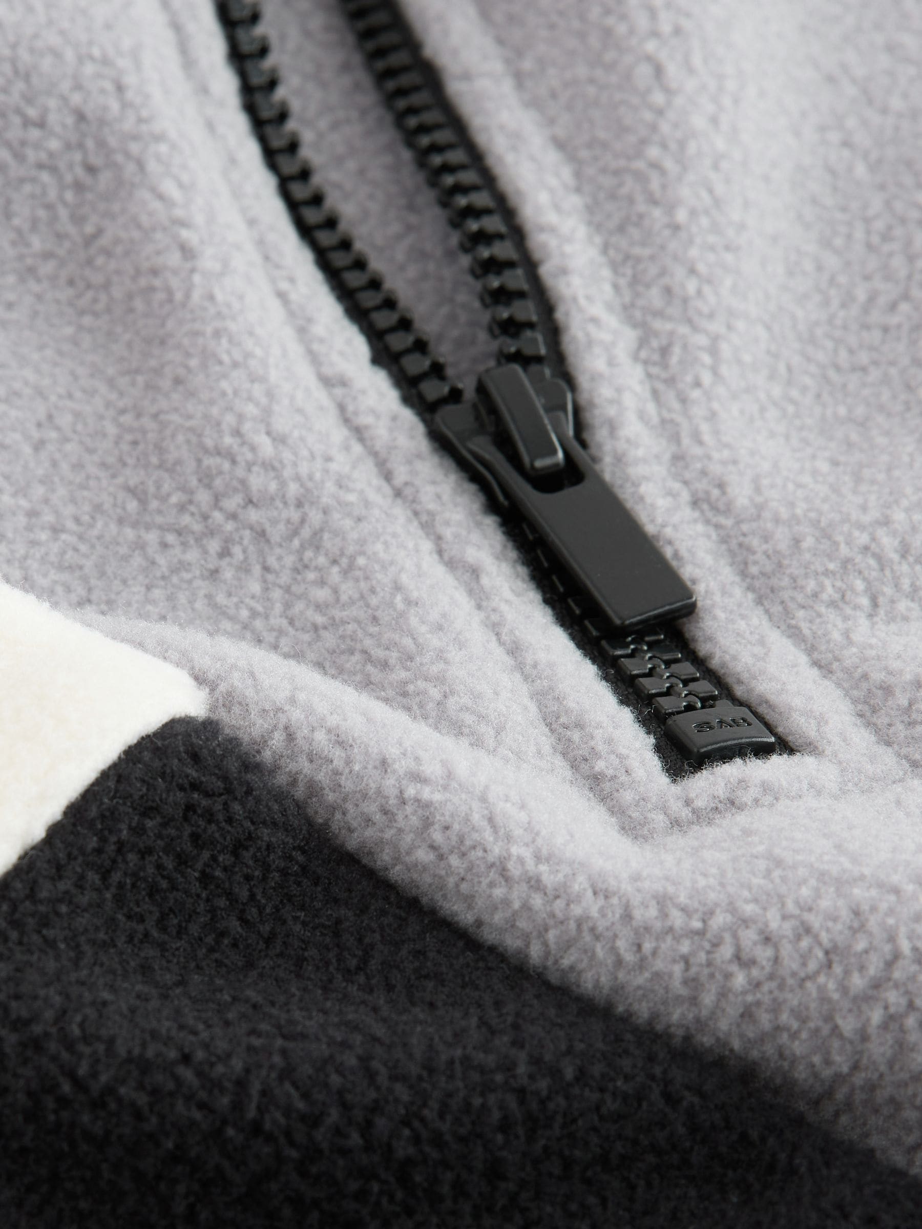Grijs/zwart - Fleece met trechterkraag (3-16jr)