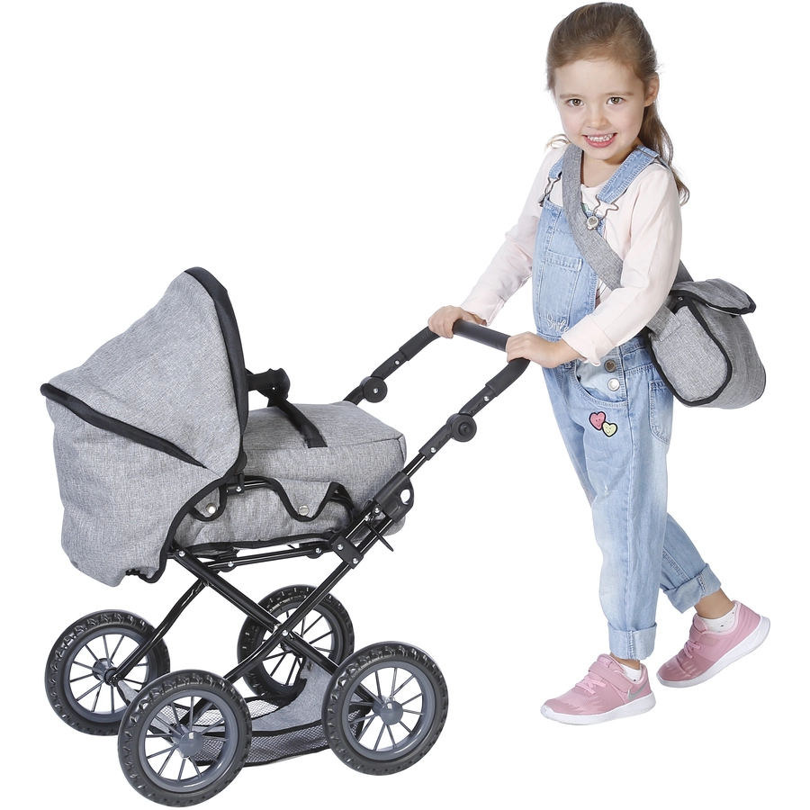 knorr toys® Puppenwagen Ruby - stone black grau
