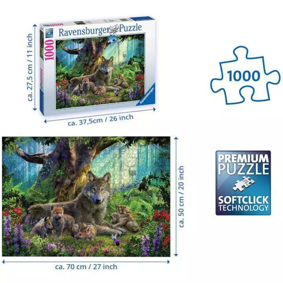 Ravensburger Wölfe im Wald bunt