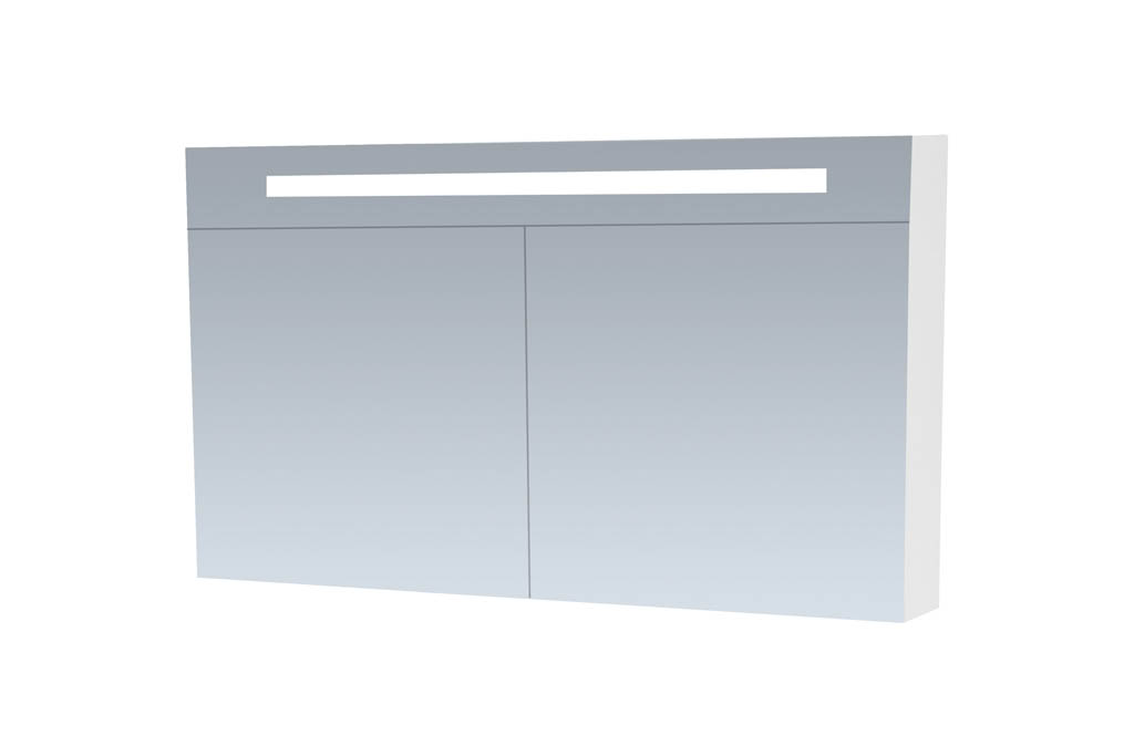 Brauer Promise Deluxe spiegelkast 120cm met 2 deuren en verlichting wit mat