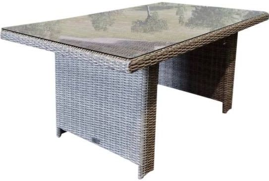 Ibiza lounge-dining tafel 140x80xH70 cm grijs
