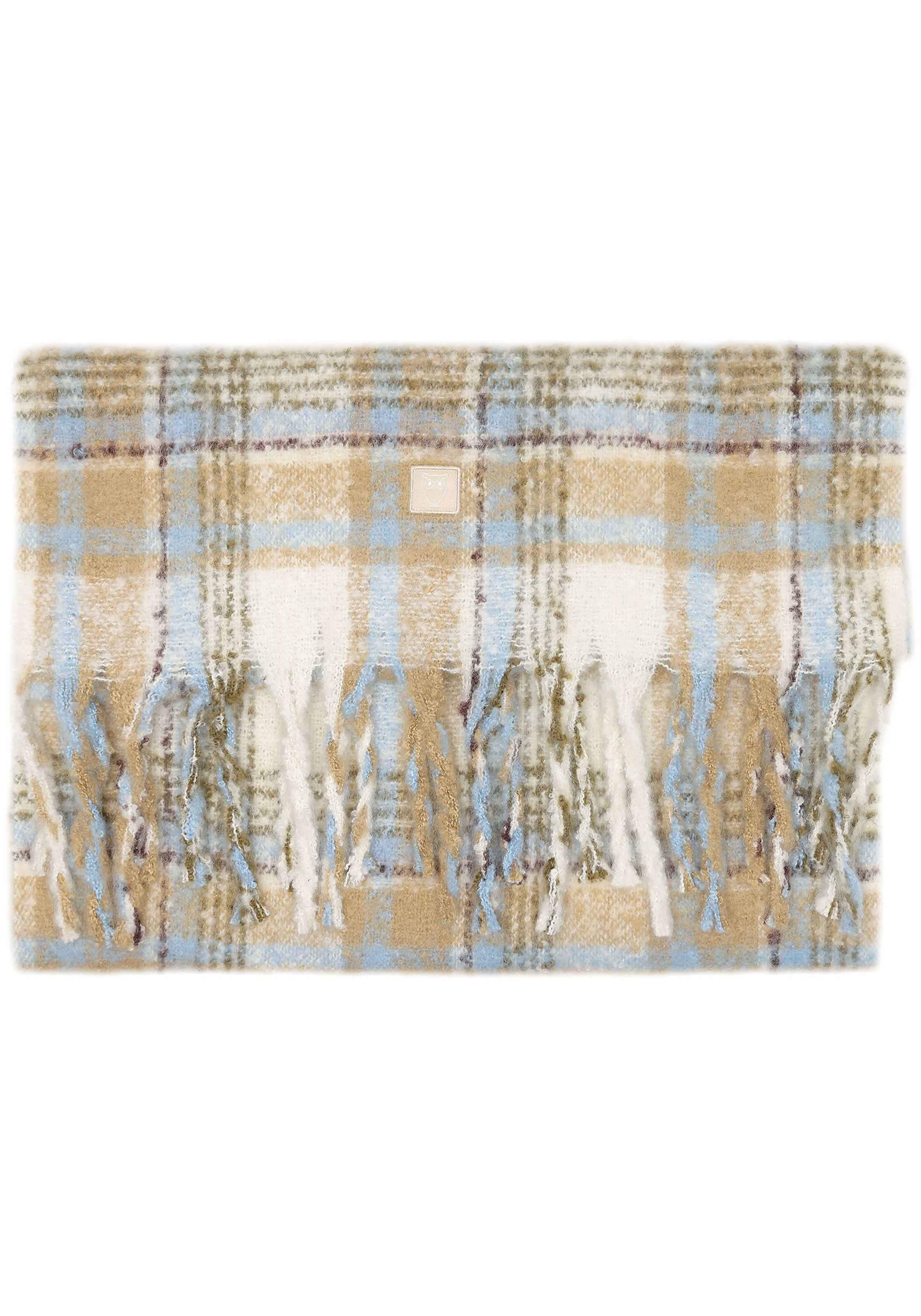 Knowledge Cotton Apparel Schal Checked Scarf Beige Check