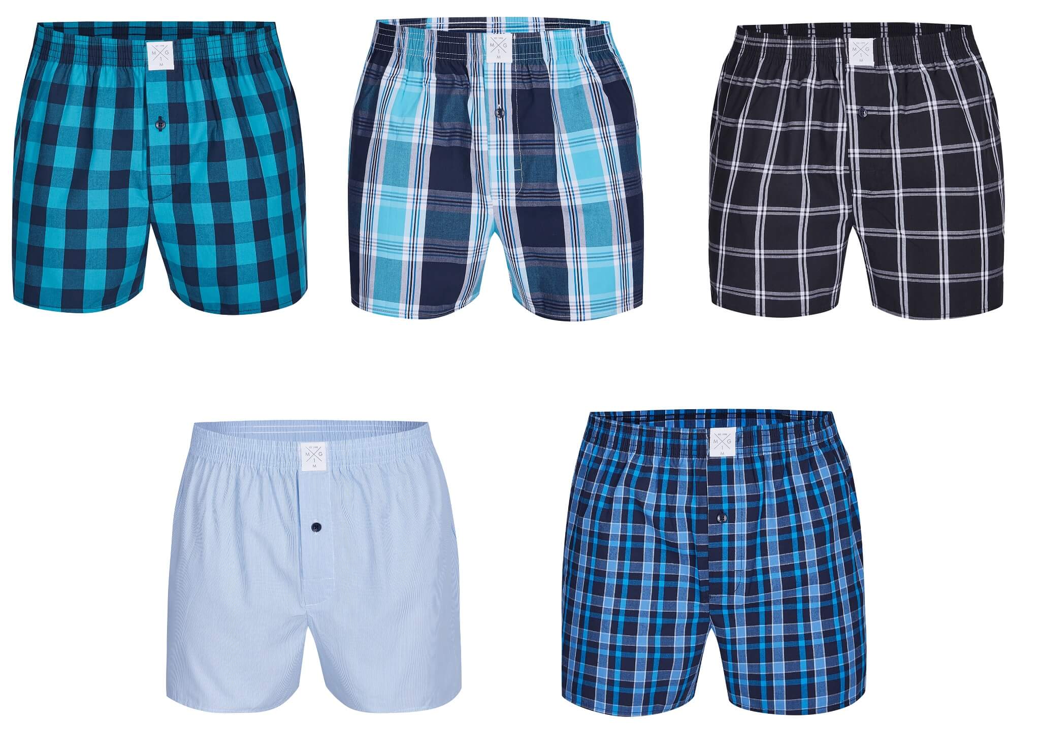 Herren Baumwoll Boxershorts Größe M 5er Pack
