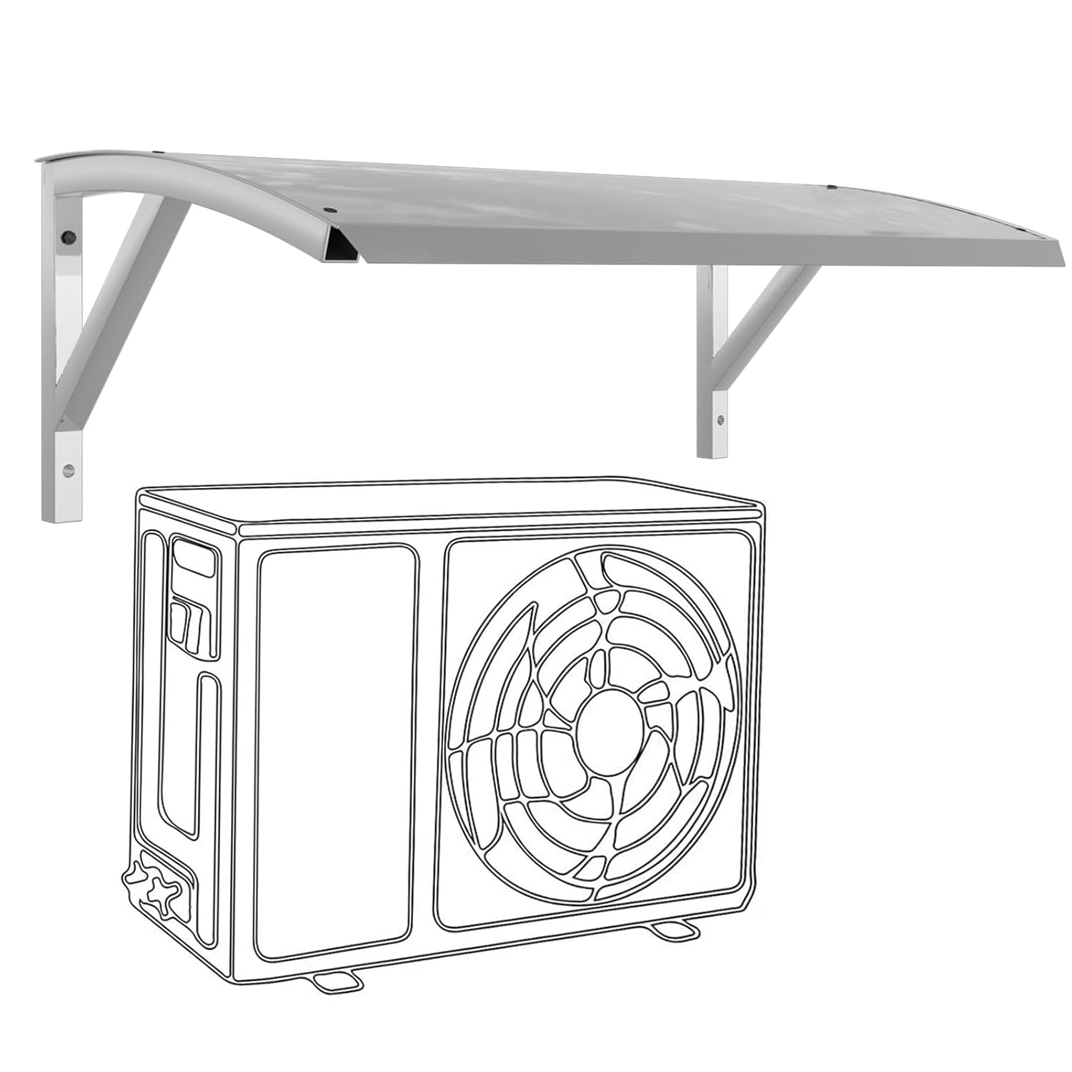 92CM Klimaanlage Abdeckung für Außengeräte, Vordach Terrasse UV Regen Schnee Sonnenschutz, Mini Split Wärmepumpen Verkleidung für Kondensator Kompressor, Schutzabdeckung für Außen-AC-Geräte