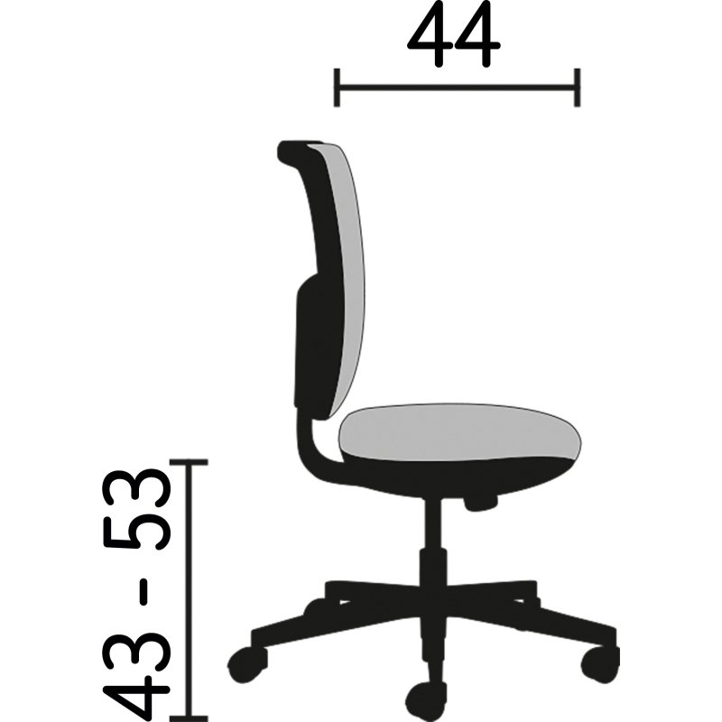 Chaise de bureau KAREL assise tissu - Pieds blanc