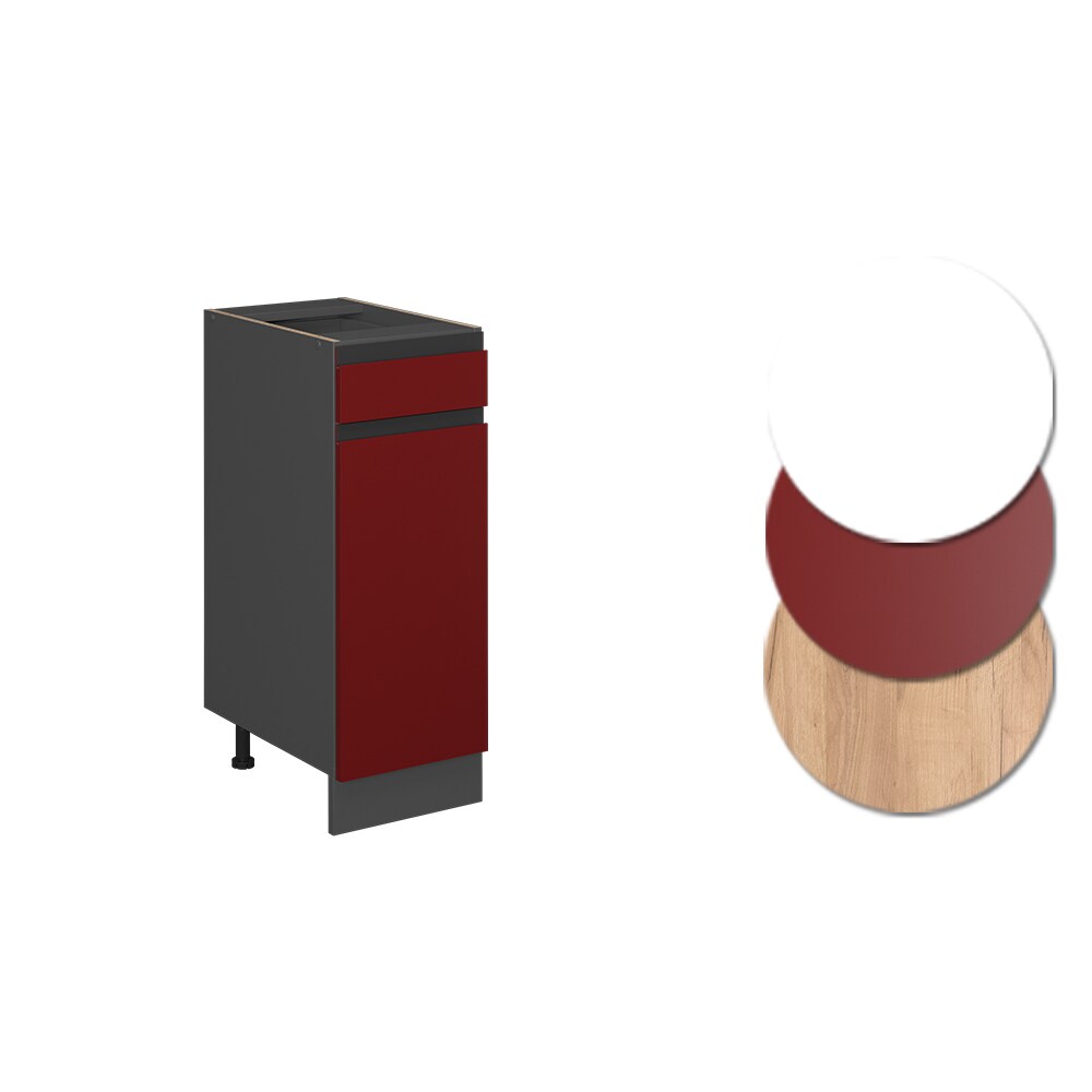 Vicco Schubunterschrank Küchenschrank Küchenmöbel R-Line J-Shape Anthrazit Rot 30 cm modern