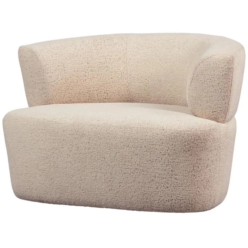 WOOOD Boris Fauteuil - Polyester - Warm Zand - 70x103x80