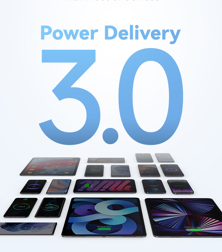 (30W/3A) USB A / USB C GaN Ladegerät Netzteil Power Delivery (US-CC254) - Weiss