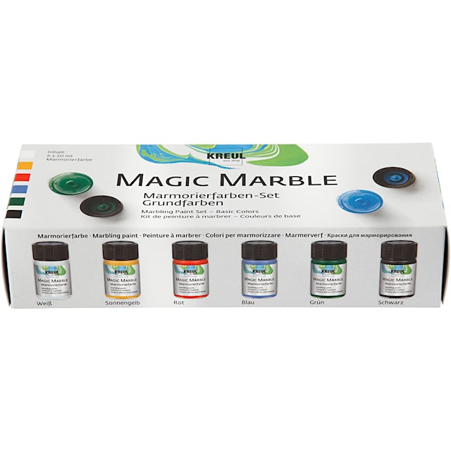 Magisk marmoreringsmaling, standardfarger, 6x20 ml/ 1 pk.