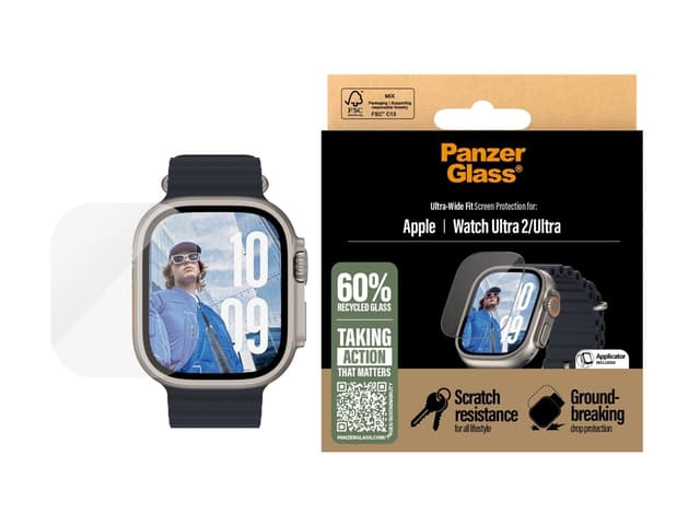 PanzerGlass Skærmbeskytter Smartwatch Transparent Hærdet glas (mikrofraktur2023) Polyetylen tereftalat (PET)