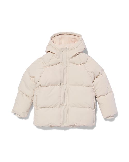 manteau enfant rembourré peluche blanc cassé