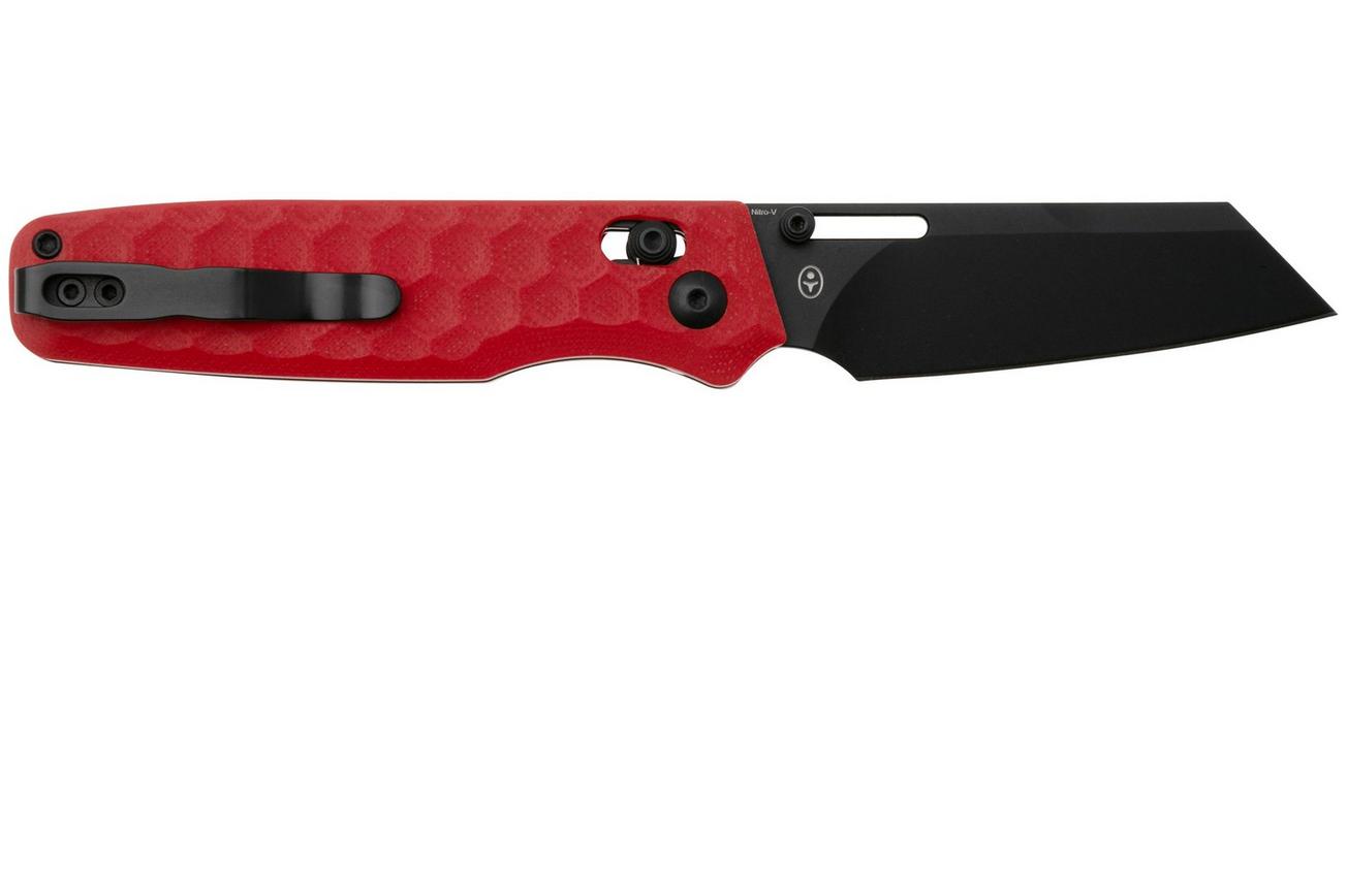Kizer Vanguard Task V3641A2 Black Nitro V, Spicy Red G10, zakmes, Nick Consoli design