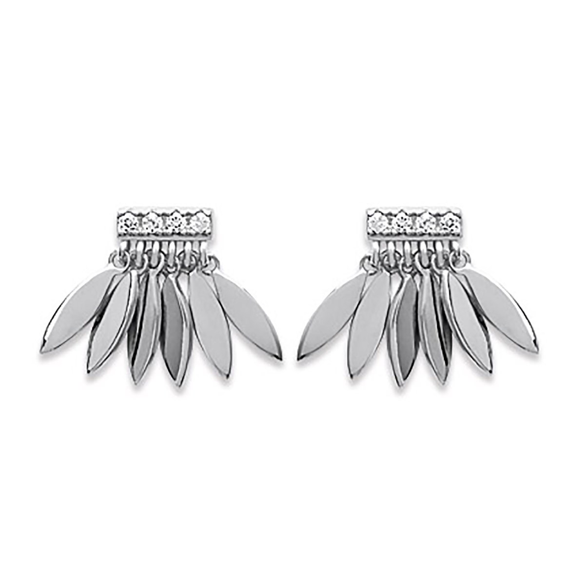 Boucles d'oreilles Brilalxis éventail empierrées