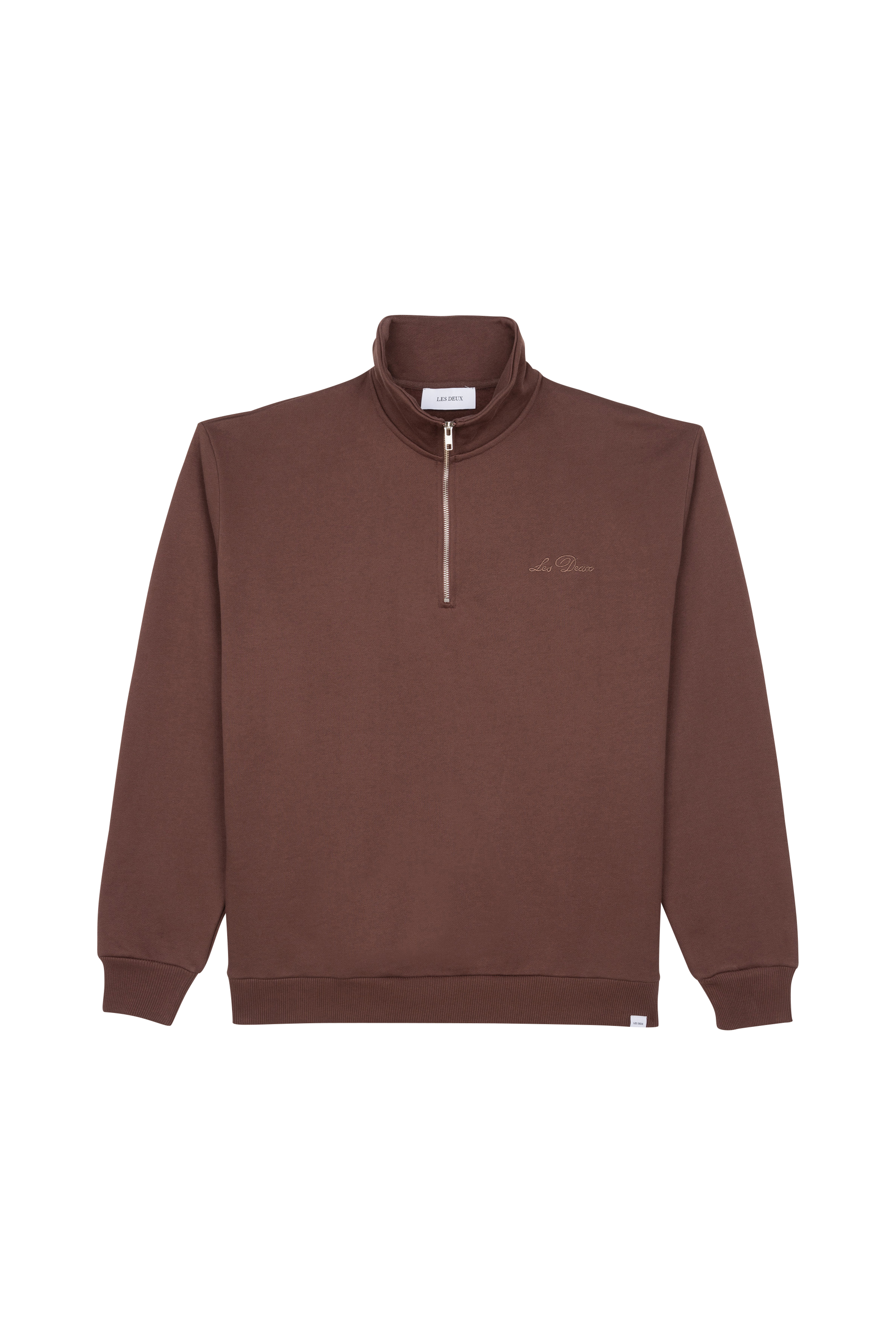 LES DEUX Sweatshirt Crew Half-Zip Sweatshirt Marron