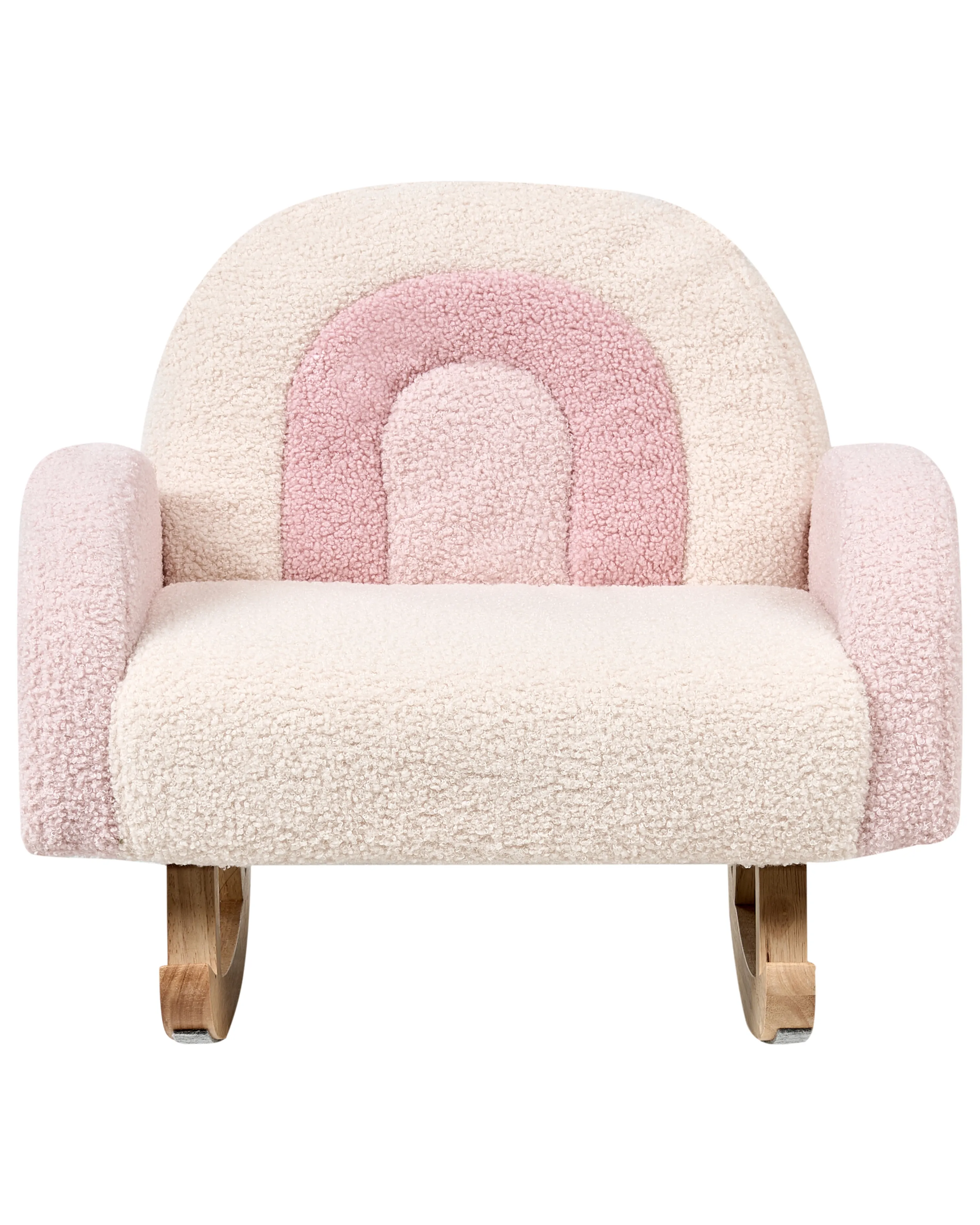 Kinderschommelstoel Regenboog OMBO Bouclé Pastelroze