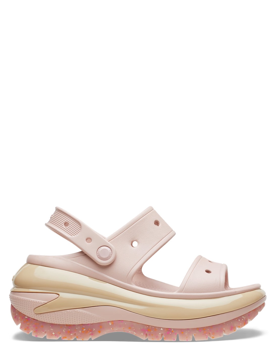 crocs Sandales compensées femme classic mega crush sandal beige rose